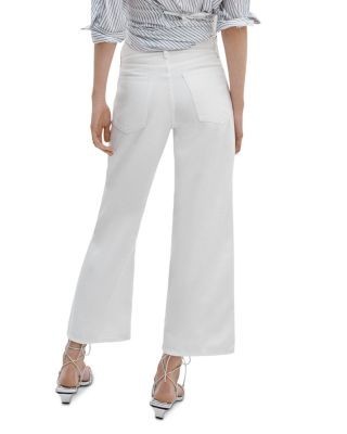rag & bone Featherweight Andi High Rise Ankle Wide Leg Jeans in White