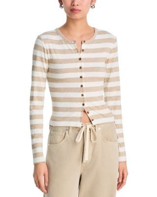 rag & bone The Knit Wide Rib Stripe Cardigan