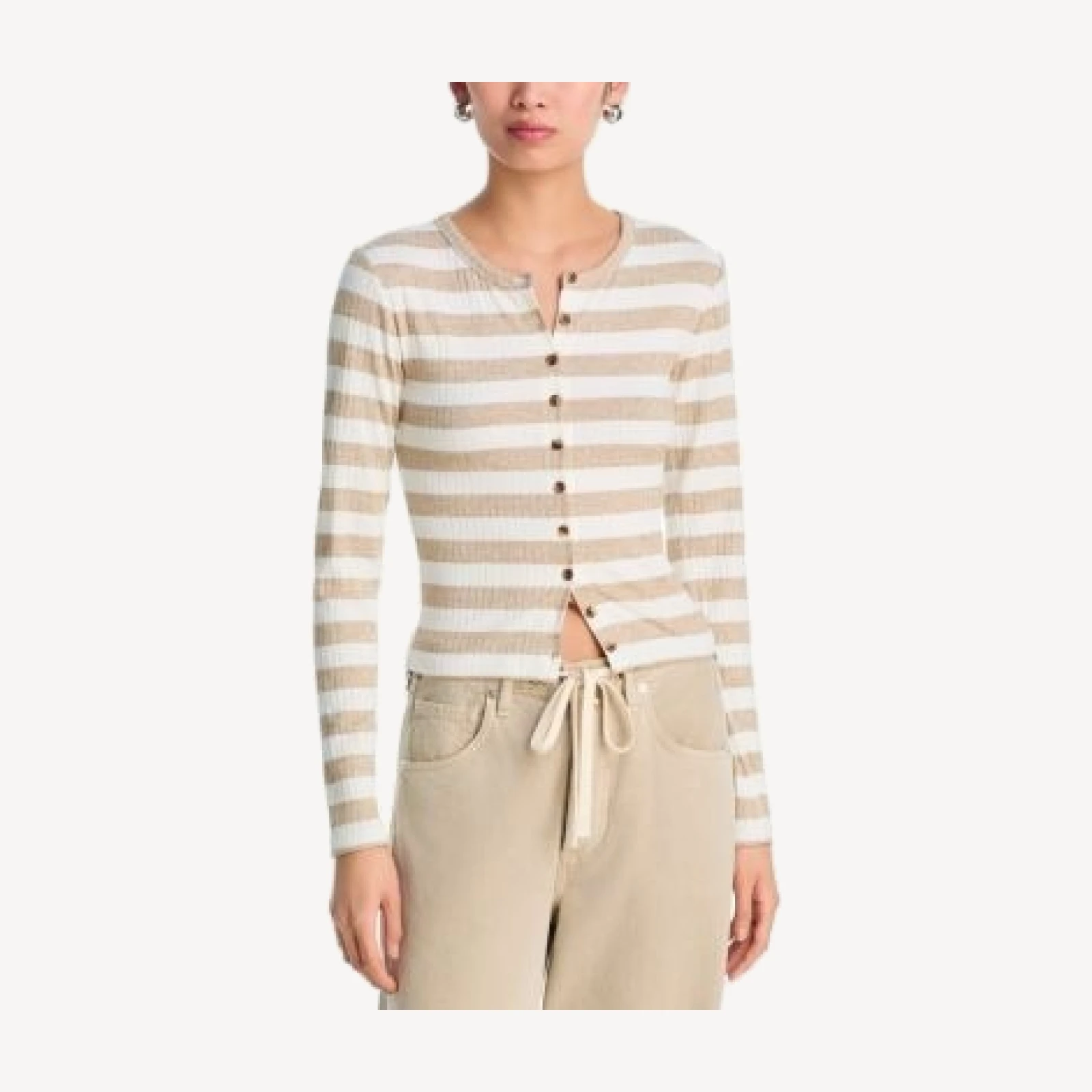 rag & bone The Knit Wide Rib Stripe Cardigan