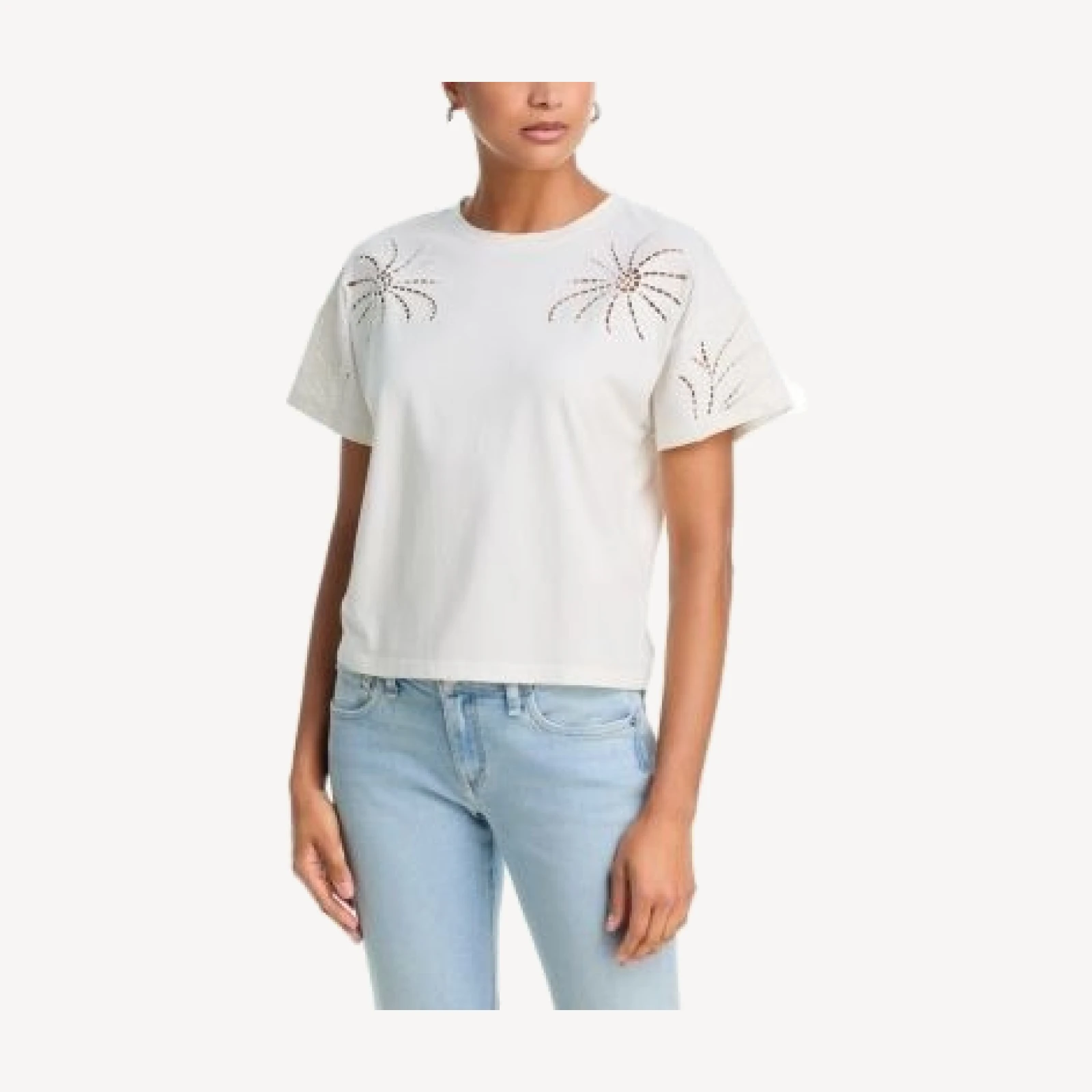 rag & bone Kelly Floral Cut Out Boxy Tee