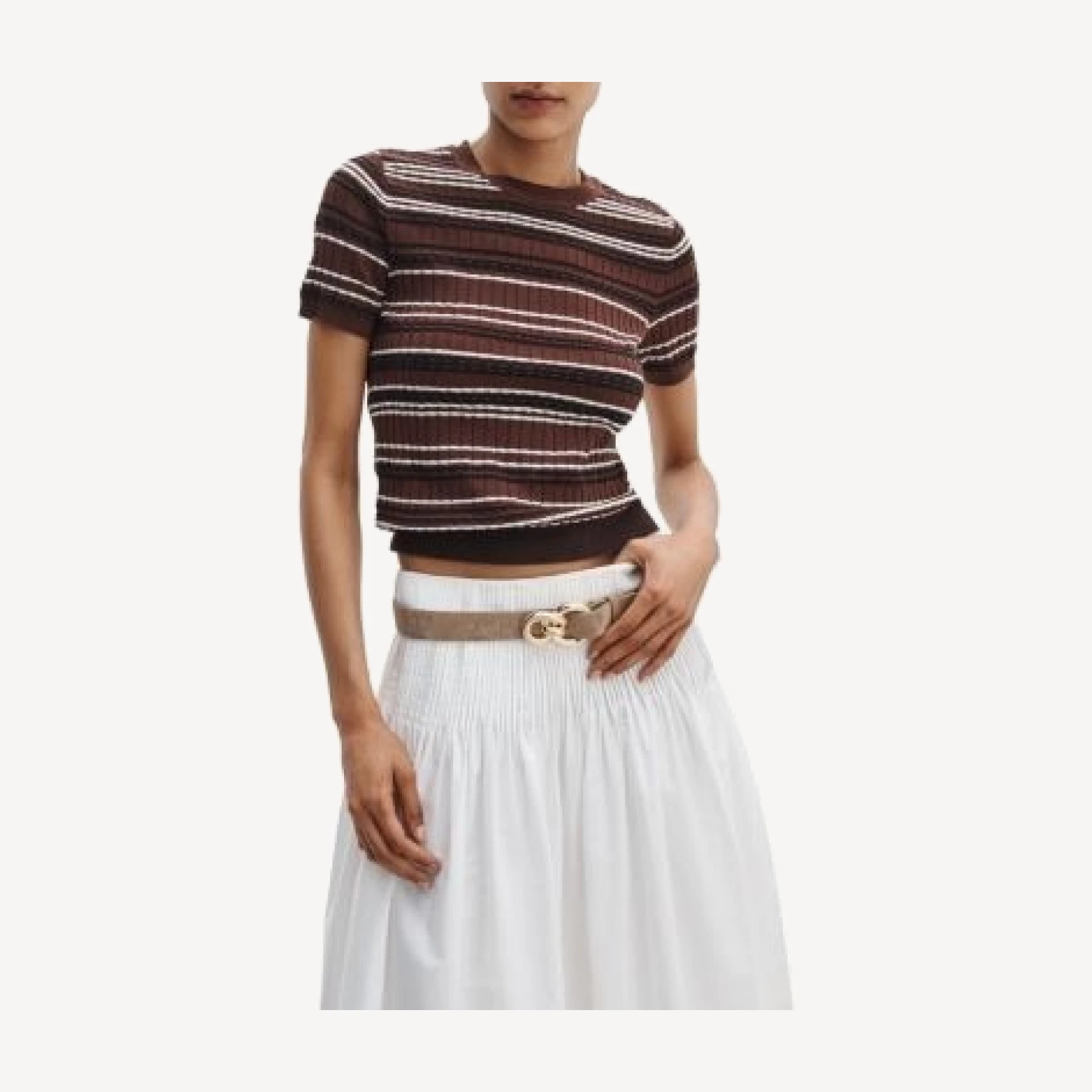 rag & bone Karina Stripe Short Sleeve Sweater