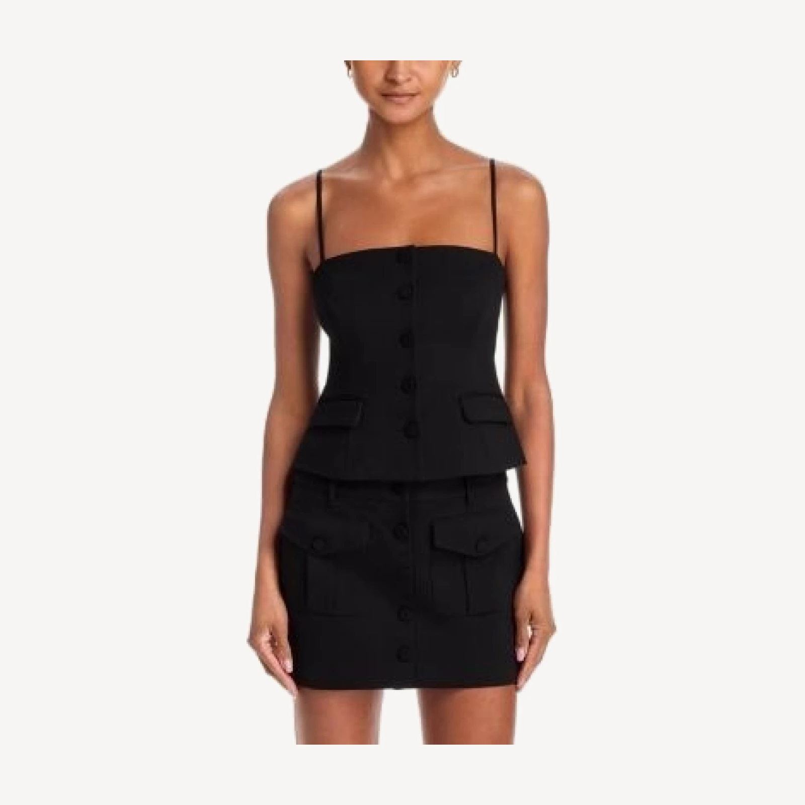 rag & bone Irina Square Neck Button Tank