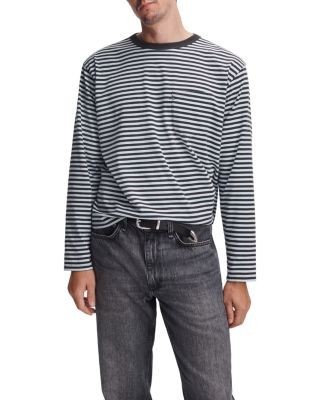 rag & bone Long Sleeve Boxy Stripe Tee