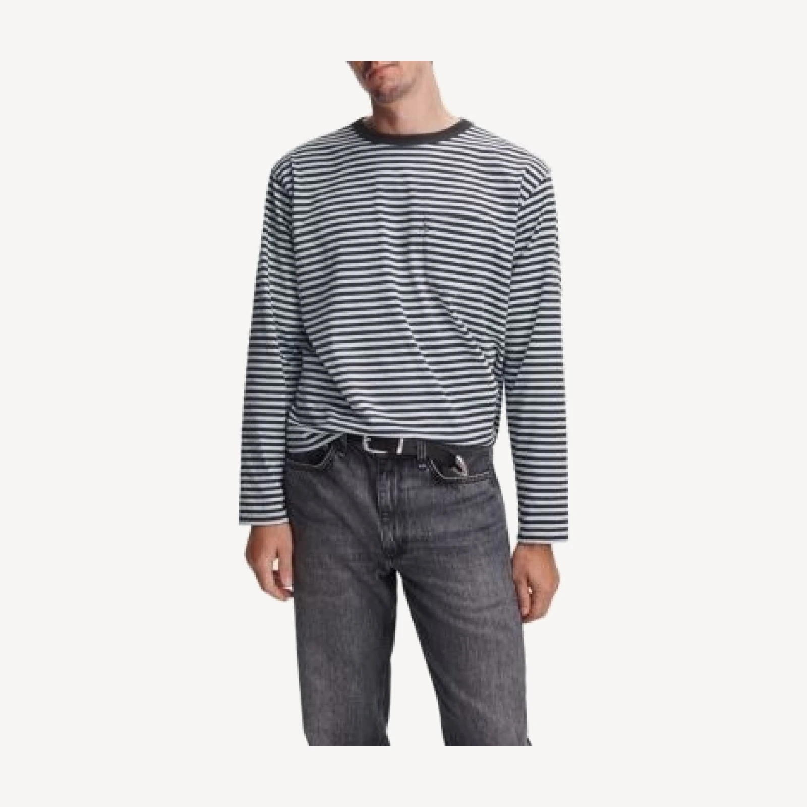 rag & bone Long Sleeve Boxy Stripe Tee