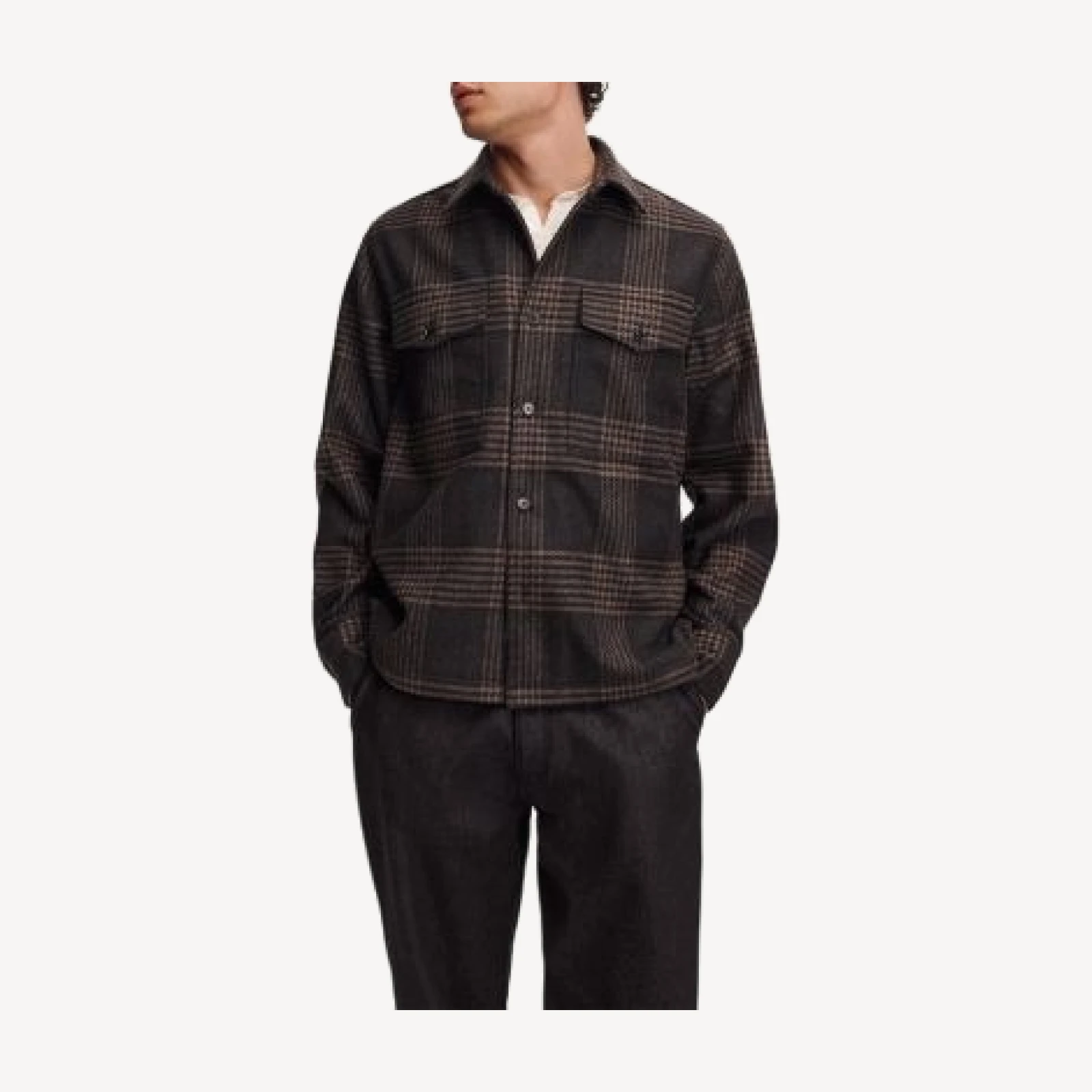 rag & bone Austin Plaid Wool Blend Pocket Shirt