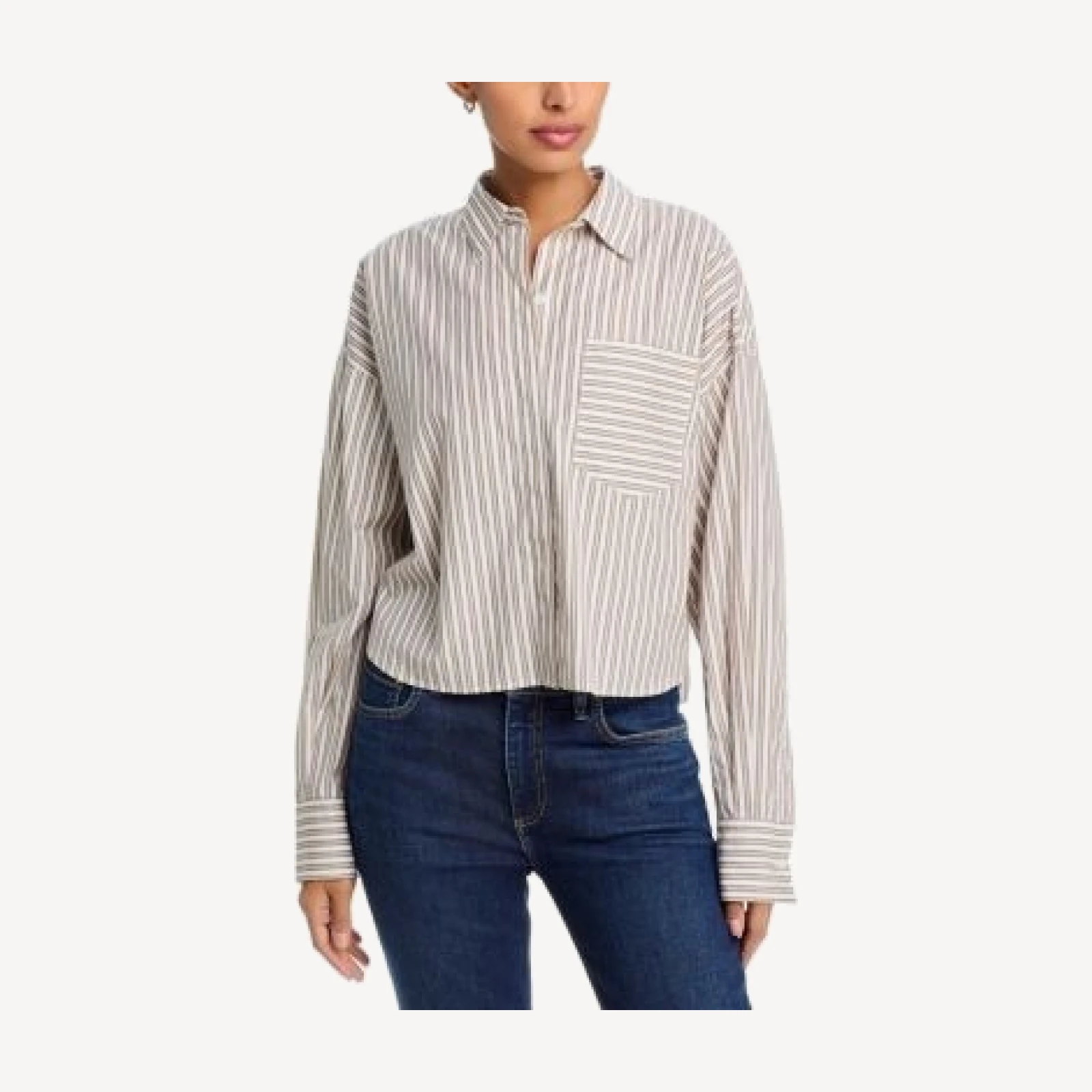 rag & bone Marin Cropped Striped Shirt