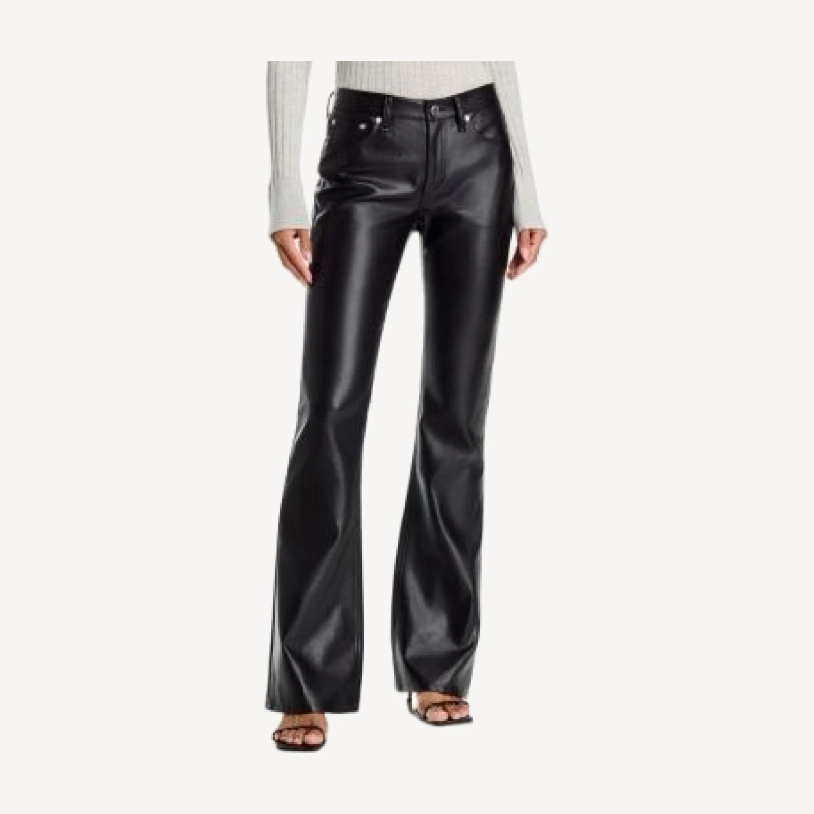 rag & bone Kinsley Faux Leather Low Rise Bootcut Jeans