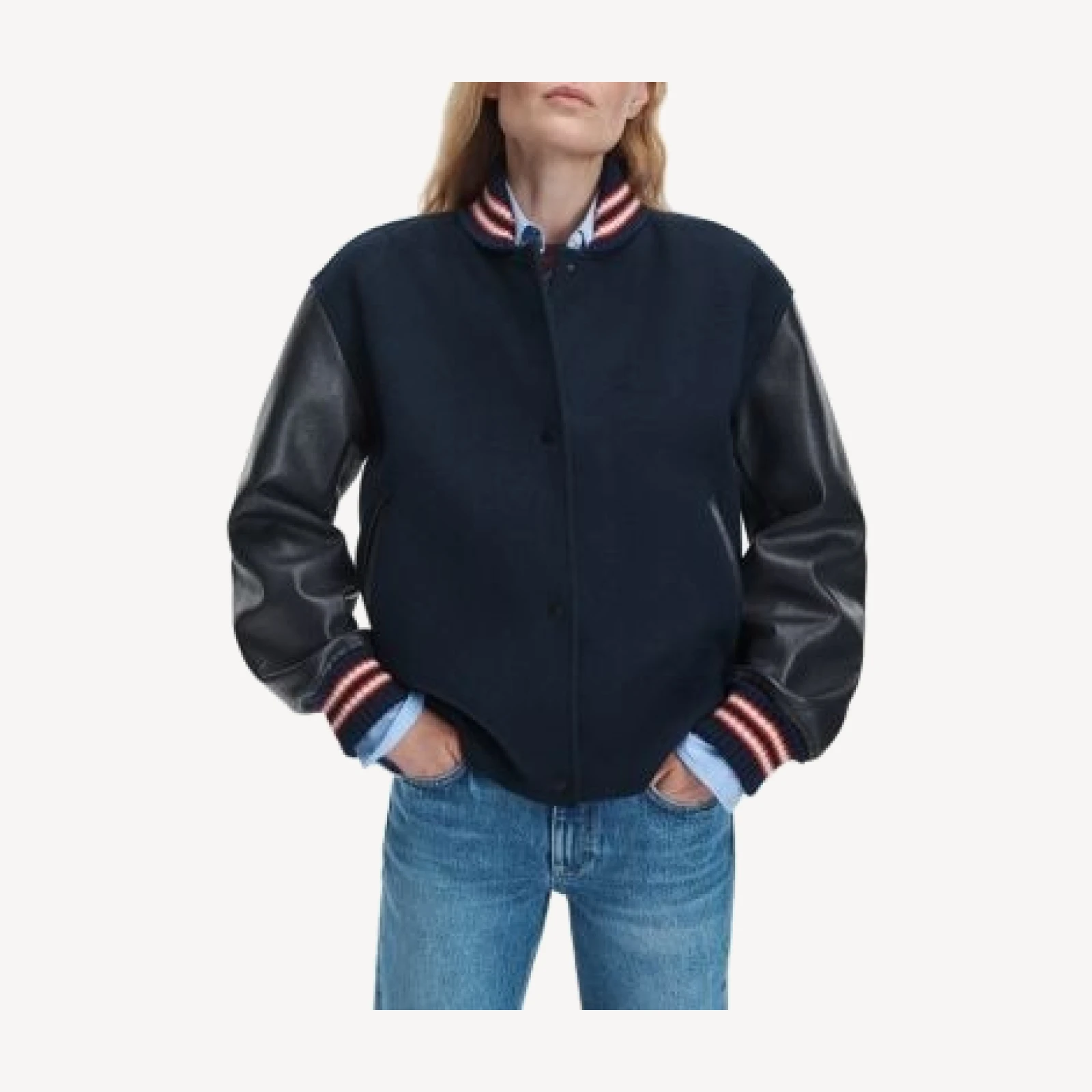 rag & bone Scarlet Wool Blend Varsity Jacket