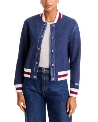 rag & bone Rb Miramar Cotton Terry Collegiate Bomber Jacket