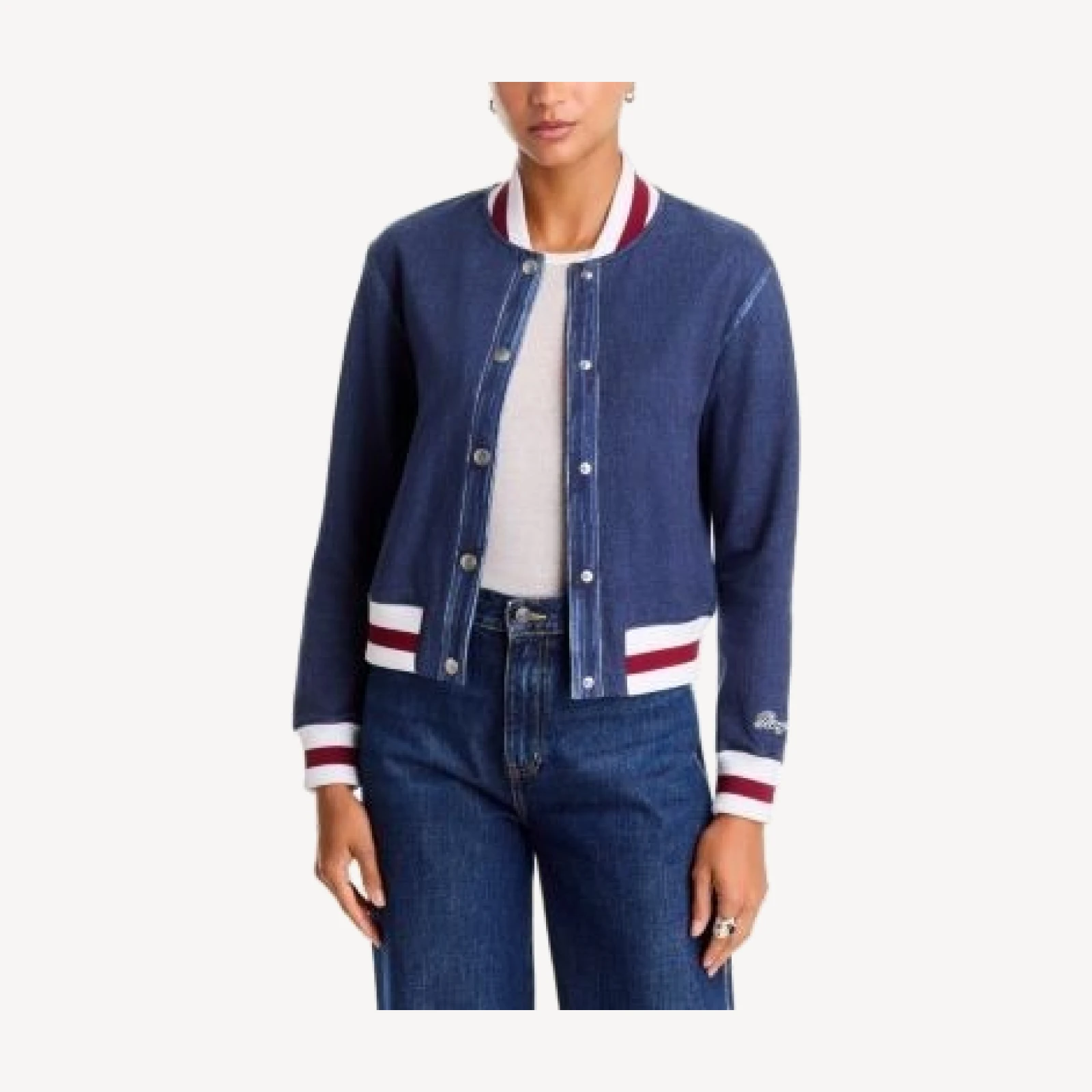 rag & bone Rb Miramar Cotton Terry Collegiate Bomber Jacket