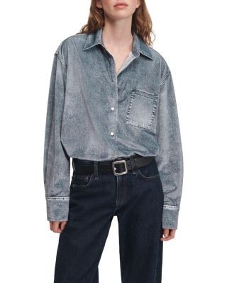 rag & bone Connie Velvet Button Down Shirt