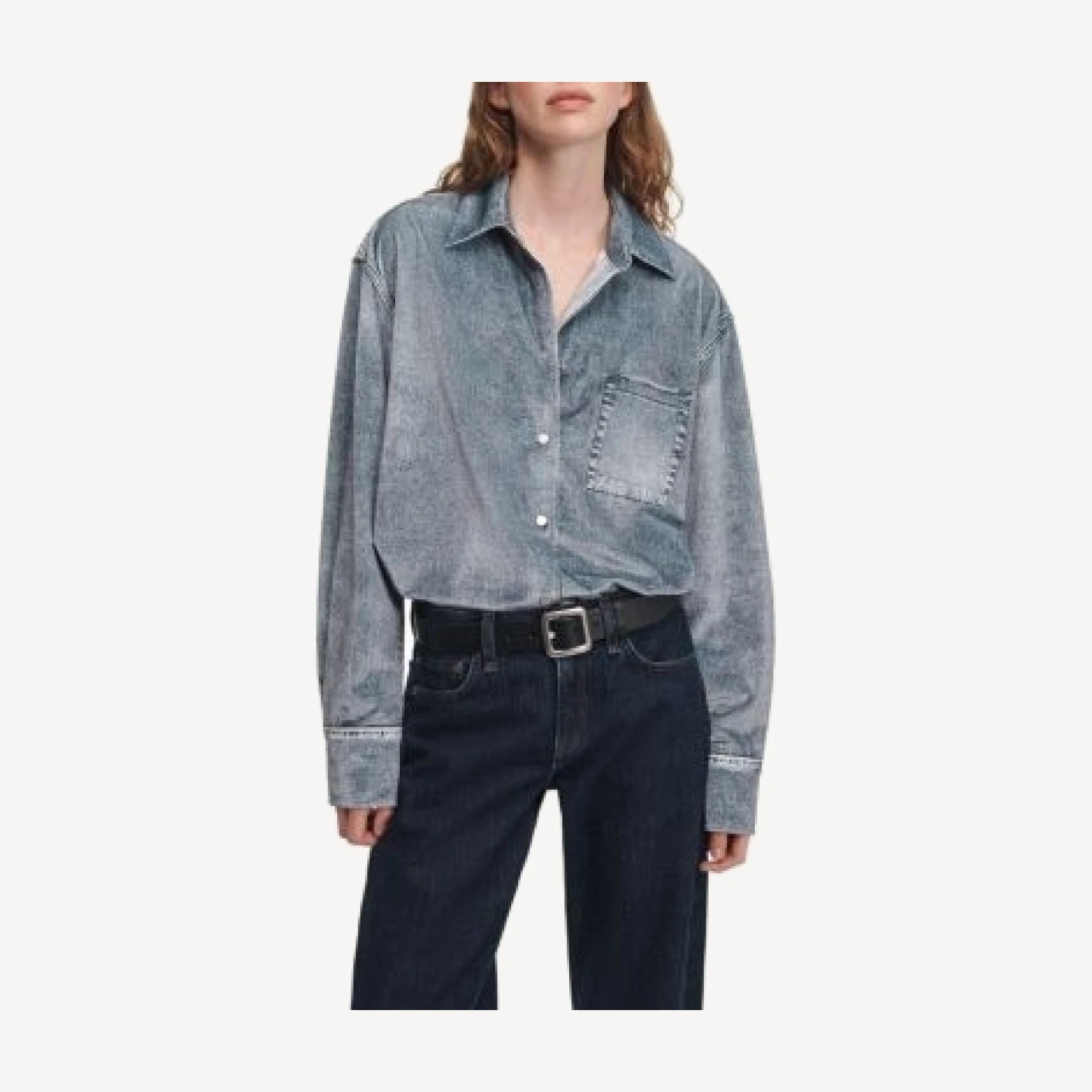 rag & bone Connie Velvet Button Down Shirt