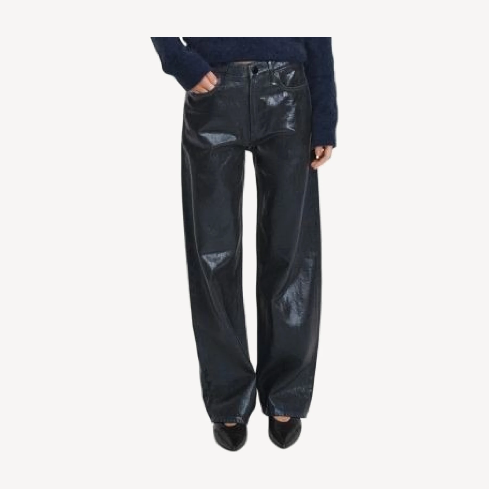 rag & bone Logan Cotton Wide Leg Jeans in Rinse Foil