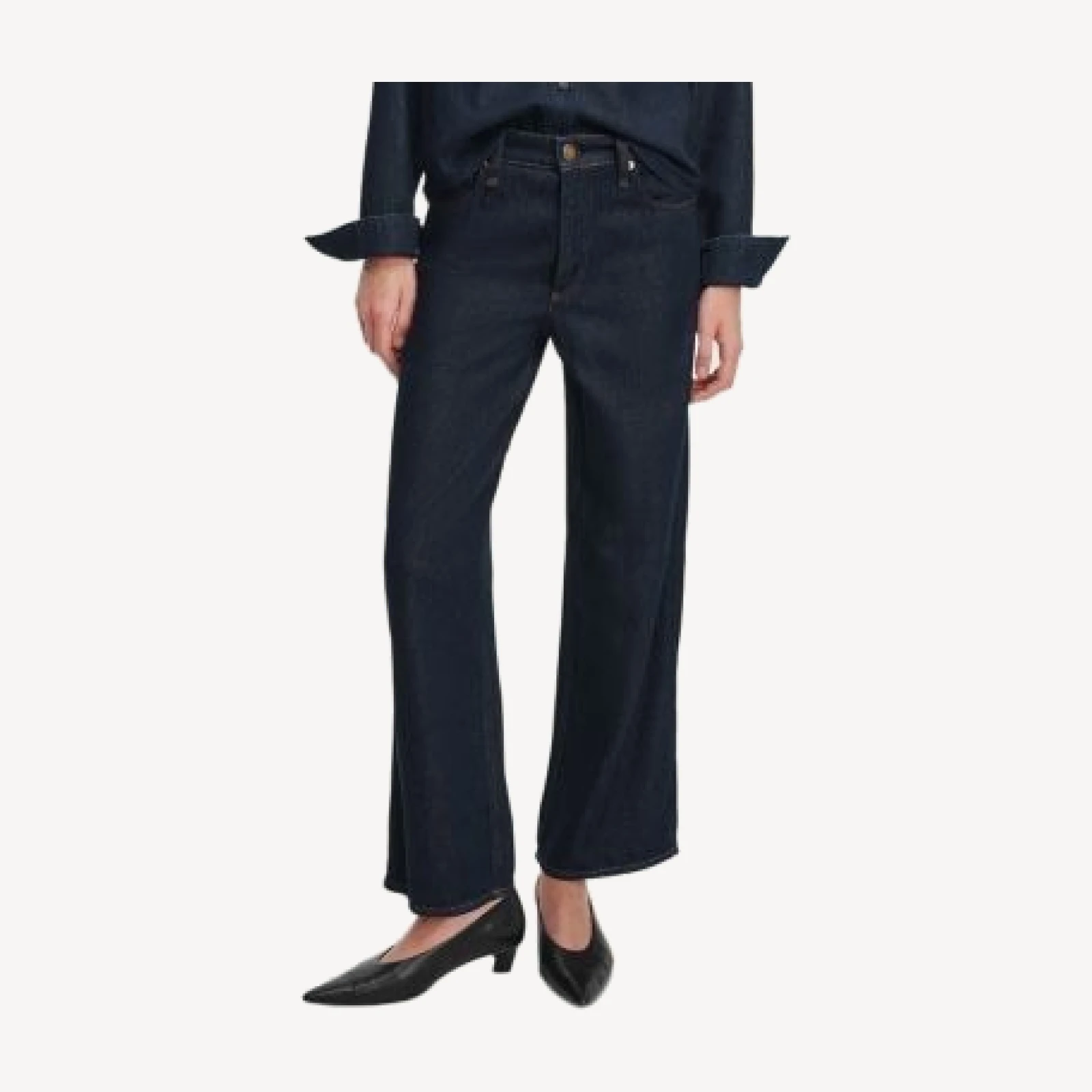 rag & bone Featherweight Andi Ankle Wide Leg Jeans in Dark Rinse
