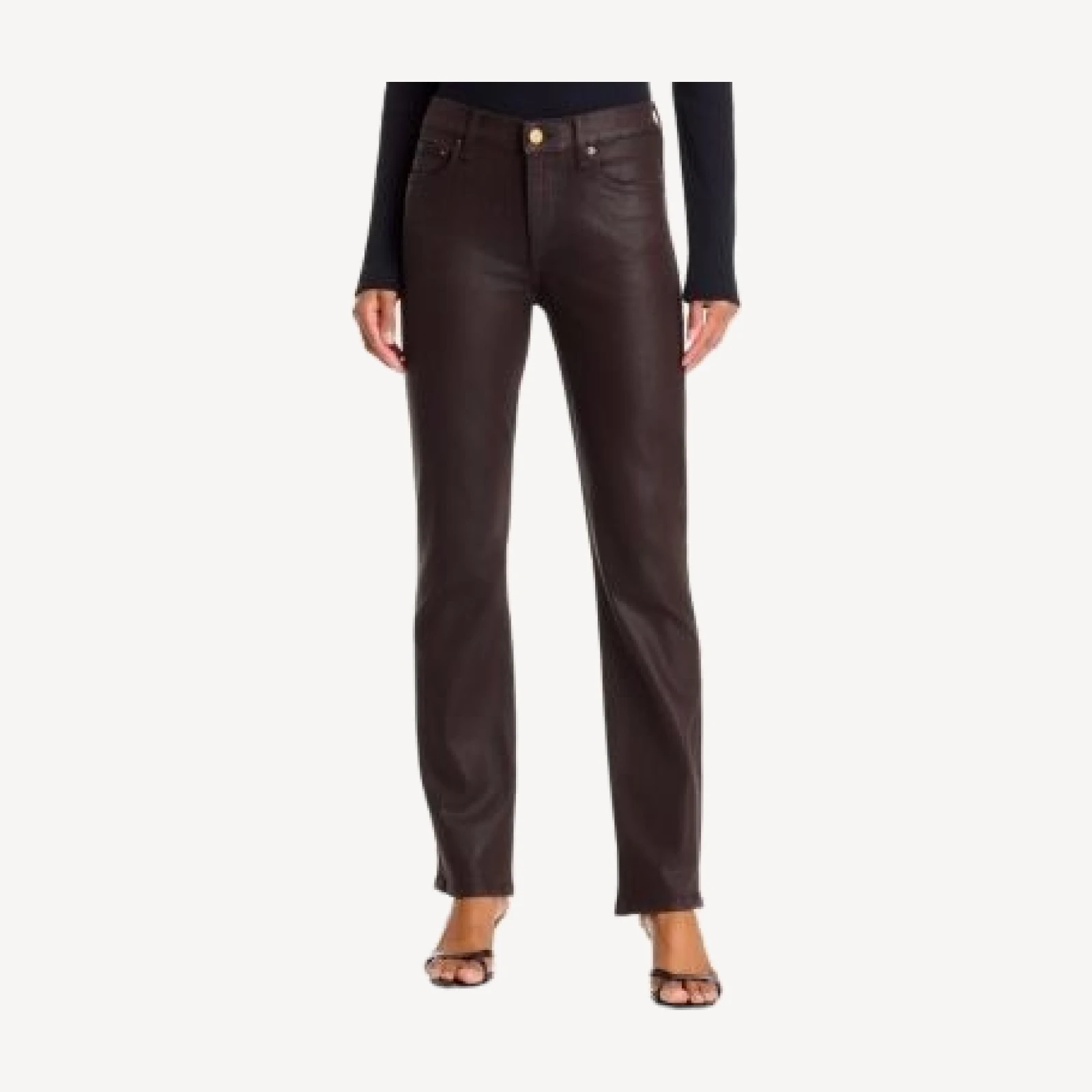 rag & bone Flexi Wren Mid Rise Slim Jeans in Coated Brown