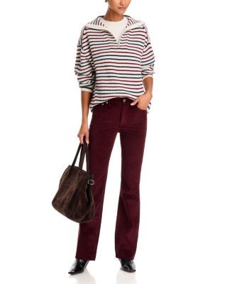 rag & bone Corduroy Peyton Mid Rise Bootcut Jeans in Dark Burgundy