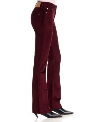 rag & bone Corduroy Peyton Mid Rise Bootcut Jeans in Dark Burgundy