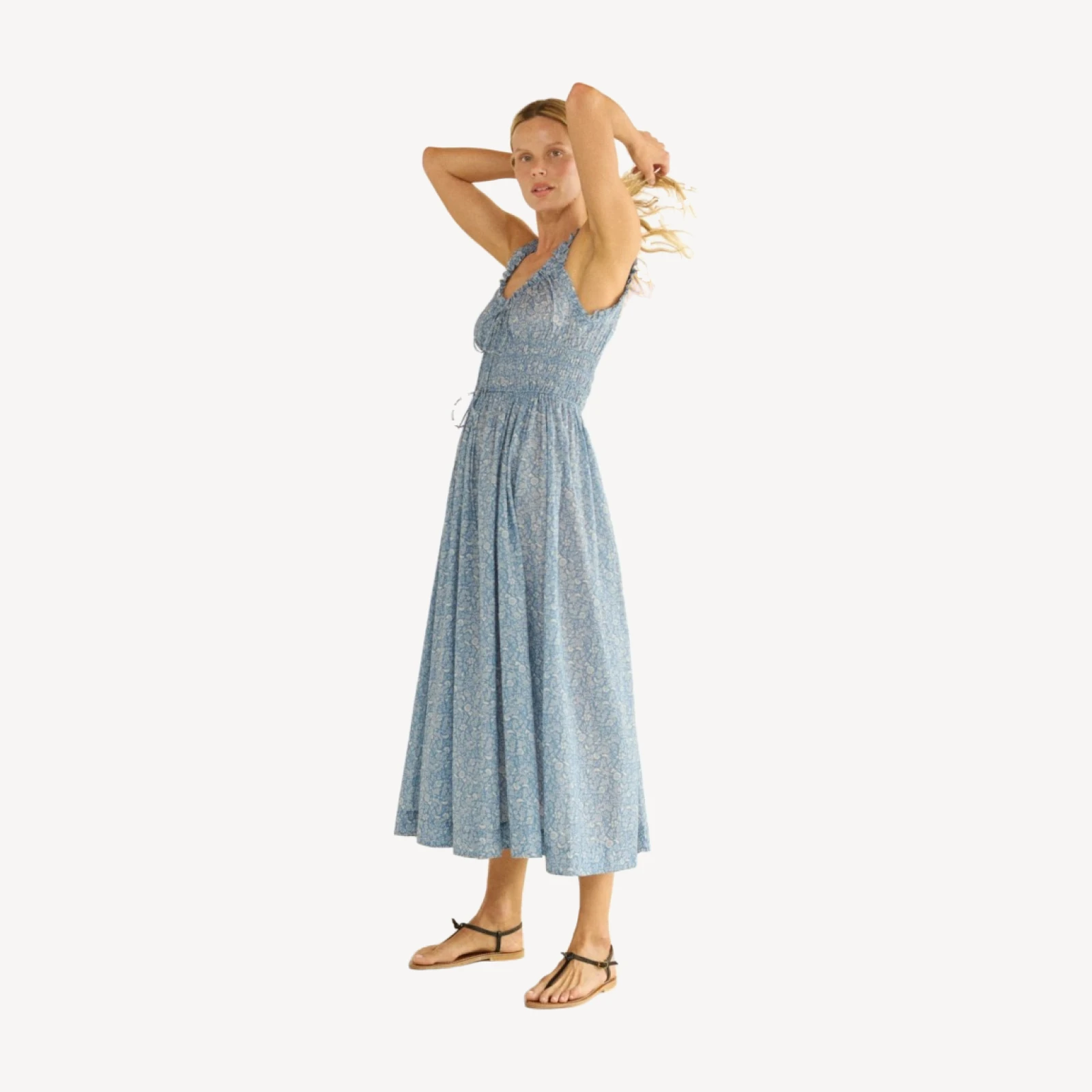EMMARETTA DRESS -- BLUE GARDEN BLOOM