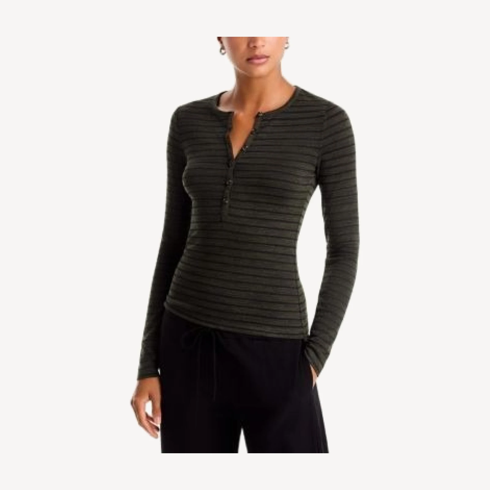 rag & bone The Knit Stripe Long Sleeve Henley