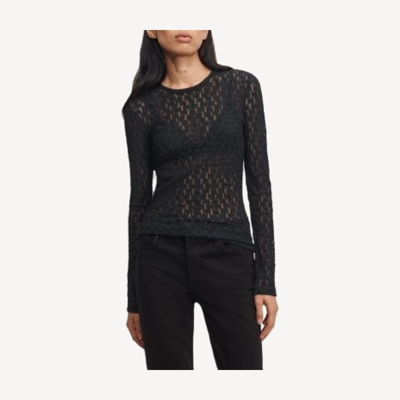 rag & bone Bardot Long Sleeve Textured Top