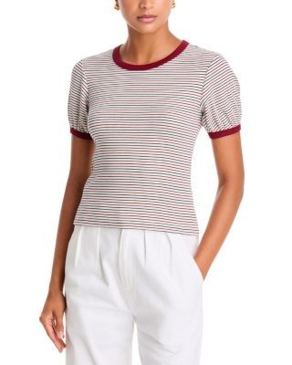 rag & bone The Essential Rib Striped Pima Cotton Stretch Tee