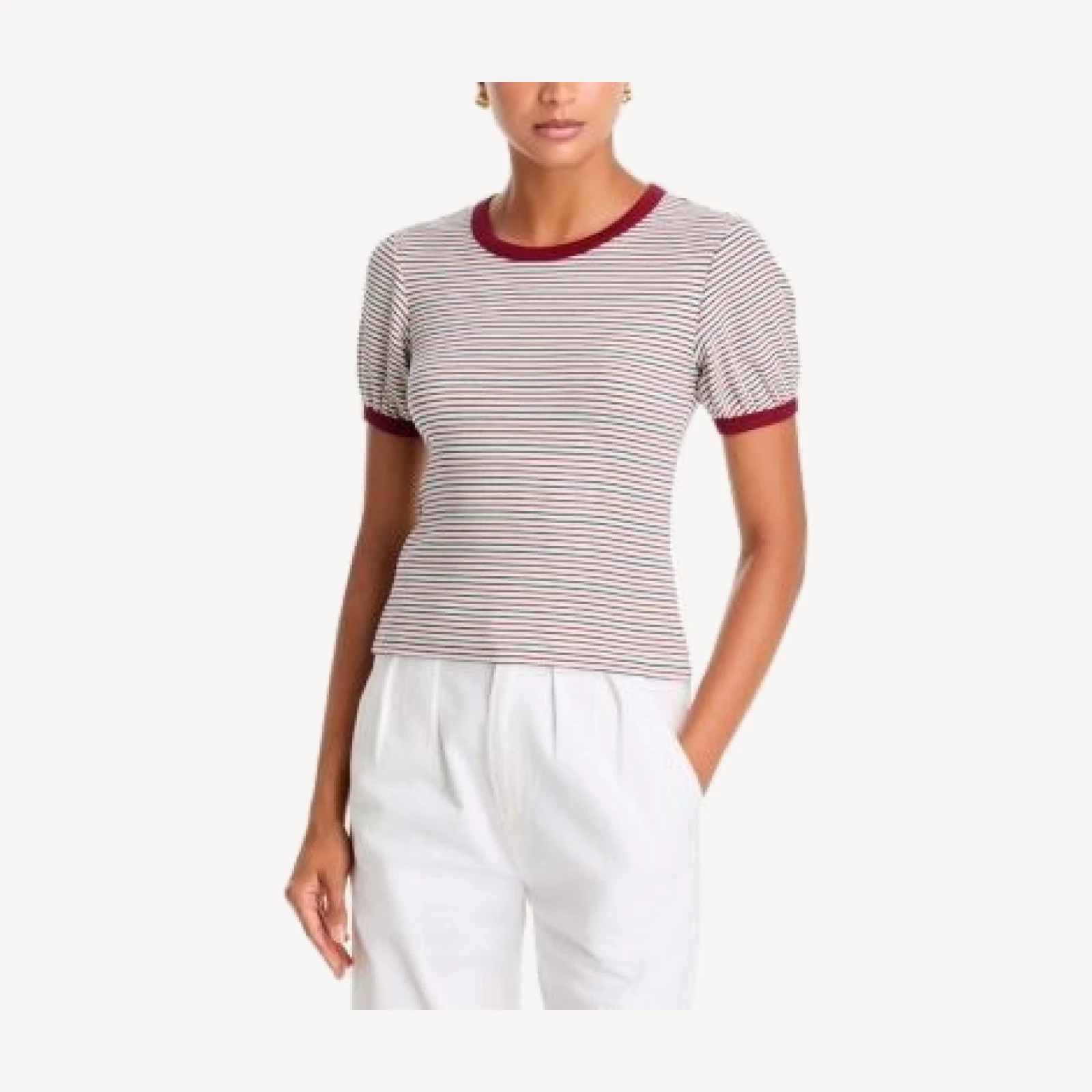 rag & bone The Essential Rib Striped Pima Cotton Stretch Tee