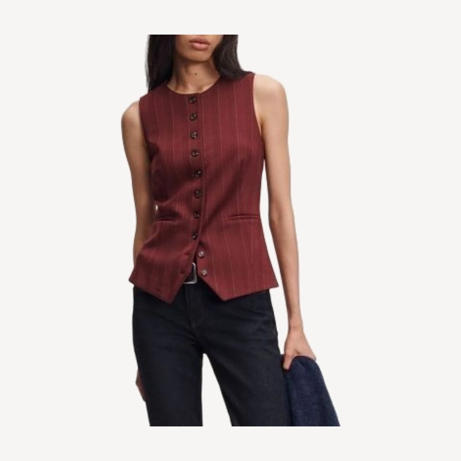 rag & bone Irina Ponte Jacquard Tailored Vest