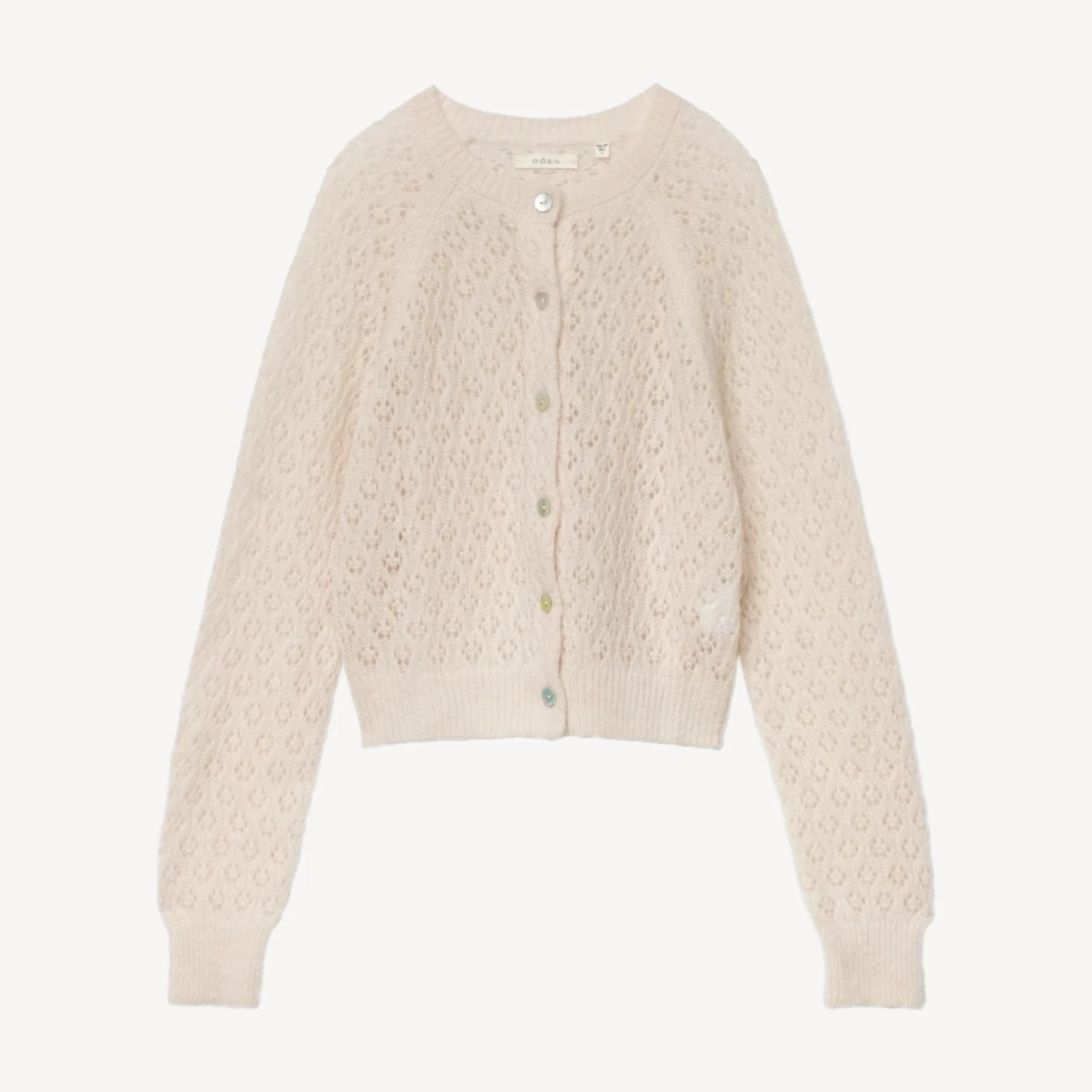 PETRA POINTELLE CARDIGAN -- HEATHER DOGWOOD