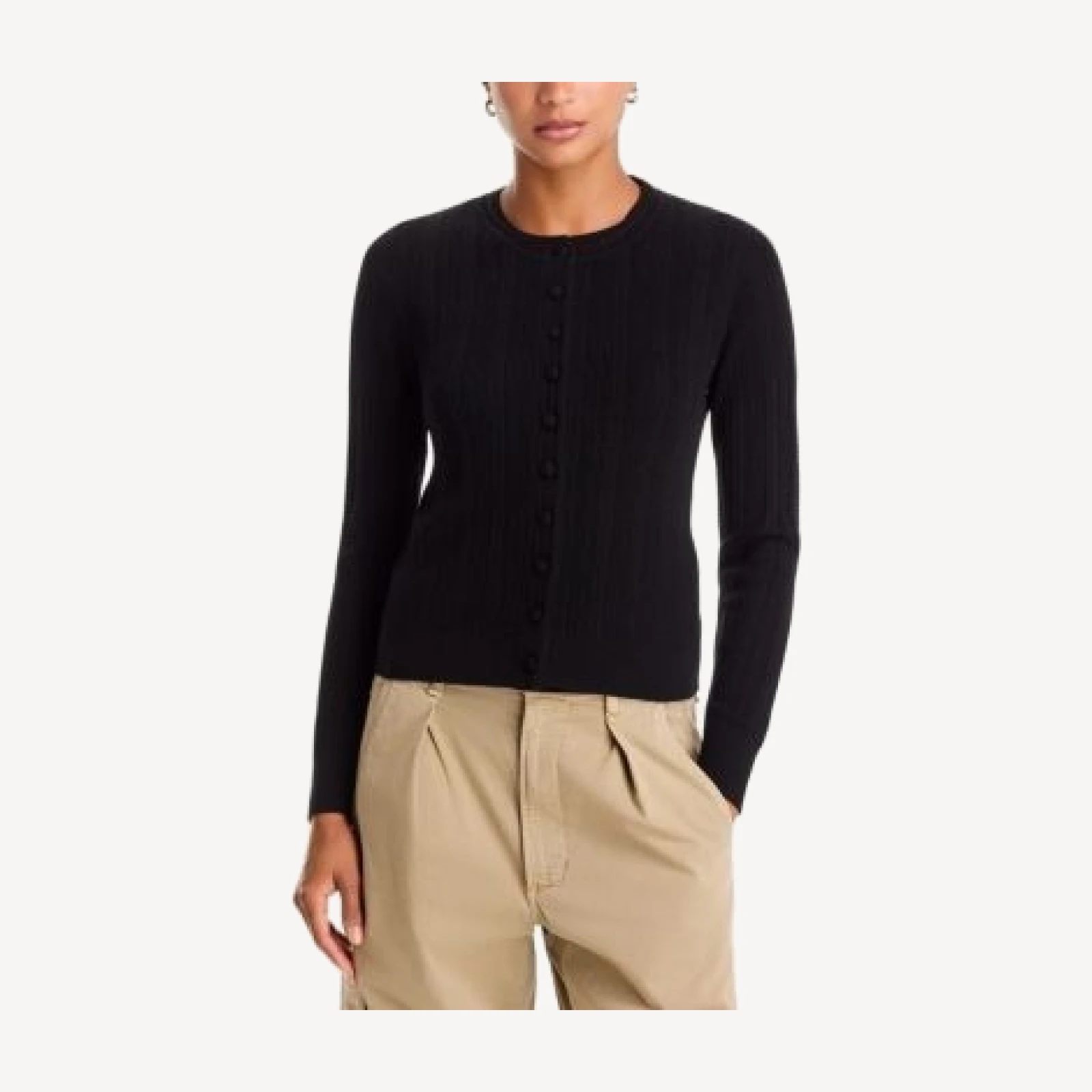 rag & bone Rhodes Wool Crewneck Cardigan Sweater