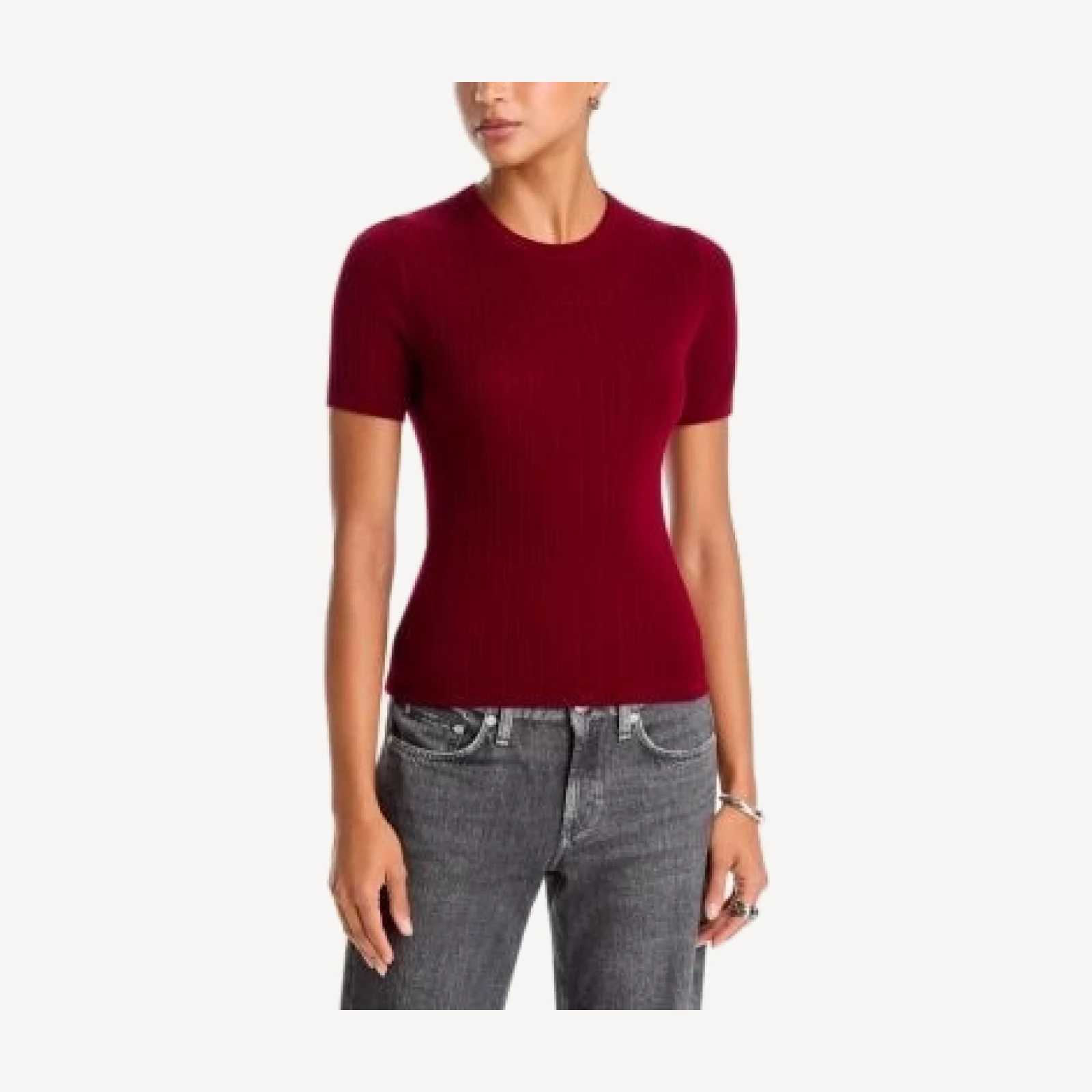 rag & bone Rhodes Wool Short Sleeve Crewneck Sweater