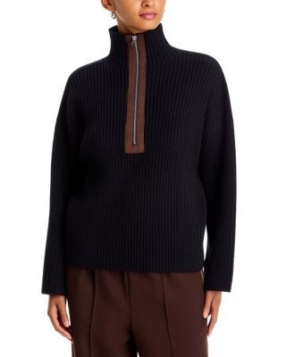 rag & bone Sigrid Wool Faux Suede Trim Sweater