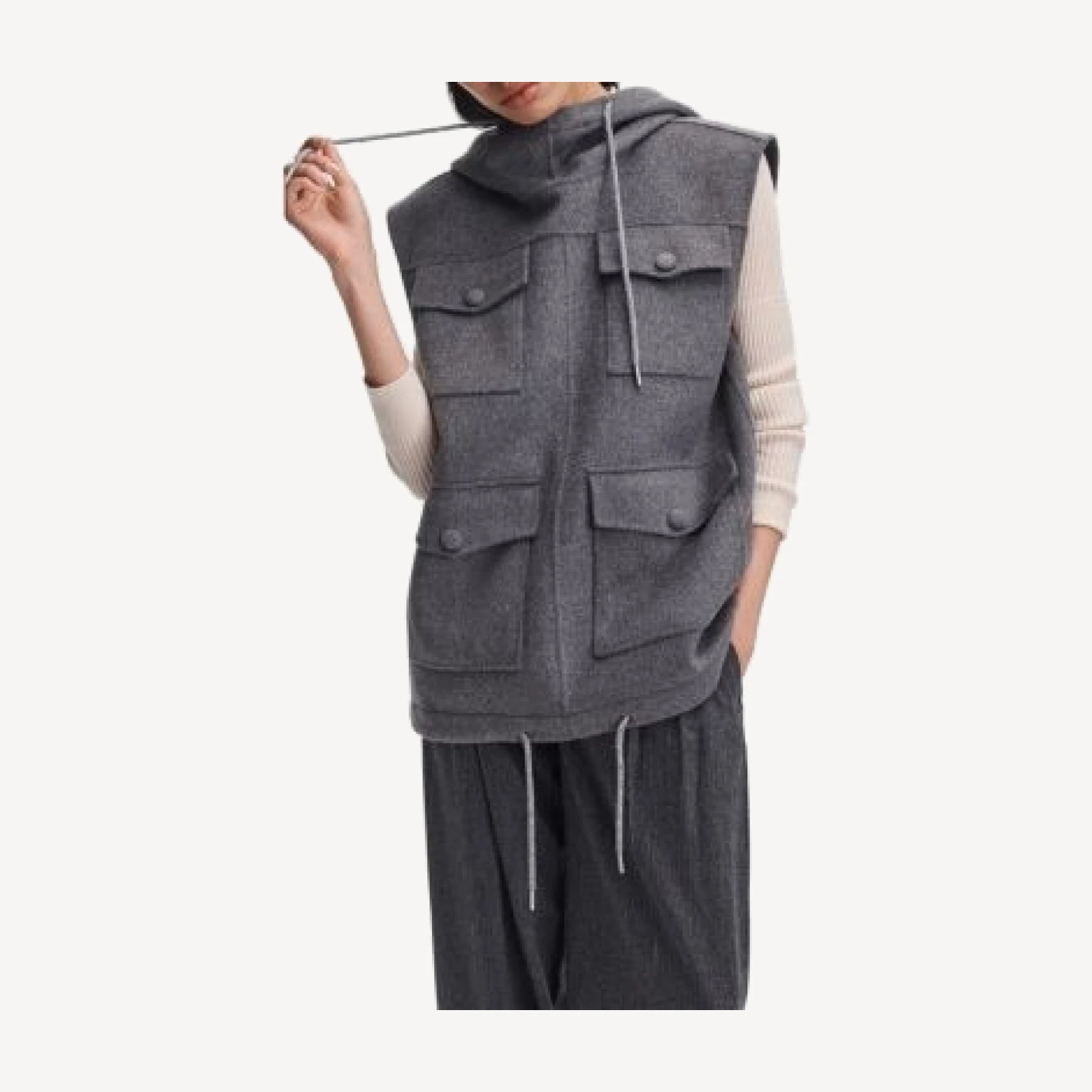 rag & bone Valerie Wool & Cashmere Blend Hooded Vest