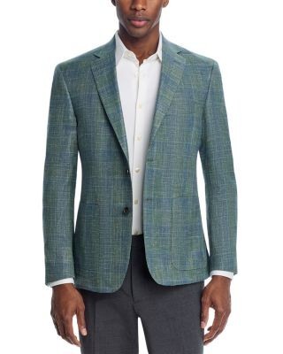 The Men's Store at Bloomingdale's Loro Piana Fabric Wool, Silk, & Linen Plaid Unstructured Regular Fit Sport Coat - Exclusive