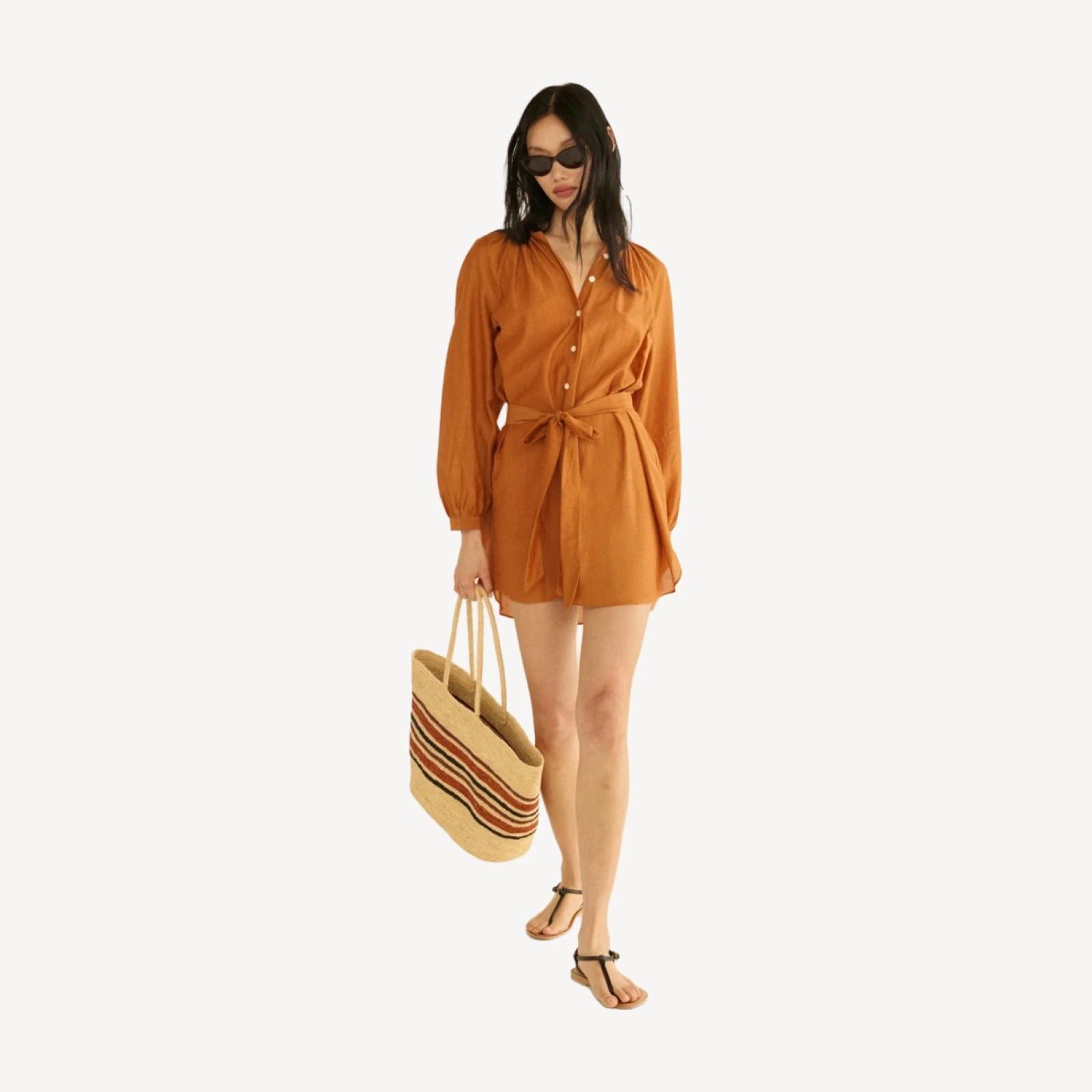 GRANDE HARBOUR TOTE -- NATURAL STRIPED RAFFIA