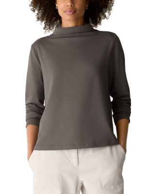 Eileen Fisher Brushed Terry Funnel Neck Top