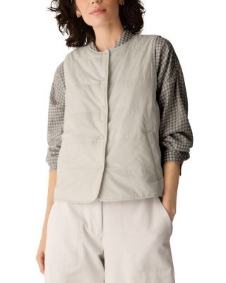 Eileen Fisher Nylon Round Neck Quilted Vest