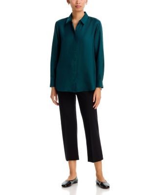 Eileen Fisher Classic Collar Silk Shirt