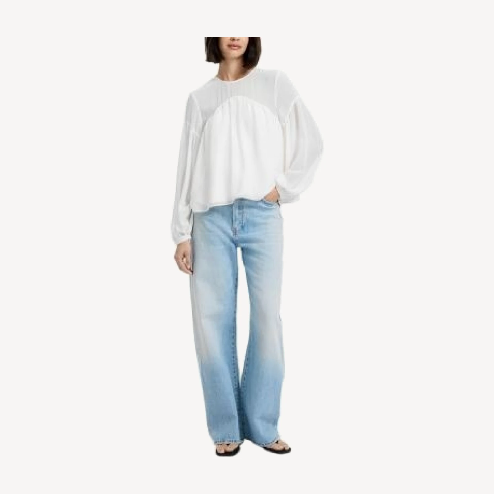 French Connection Marina Curved Yoke Top