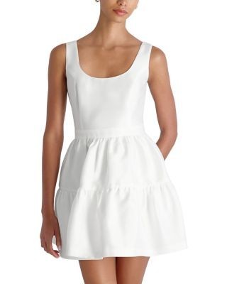 French Connection Structured Taffeta Tiered Flare Mini Dress
