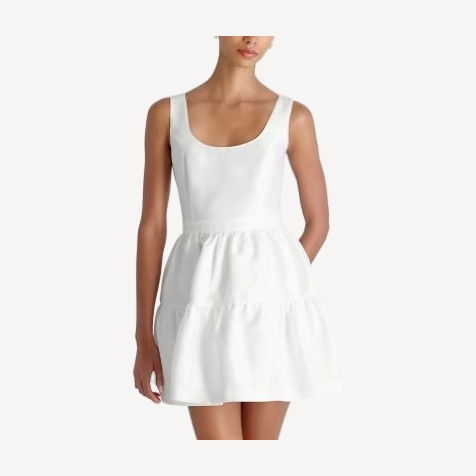 French Connection Structured Taffeta Tiered Flare Mini Dress