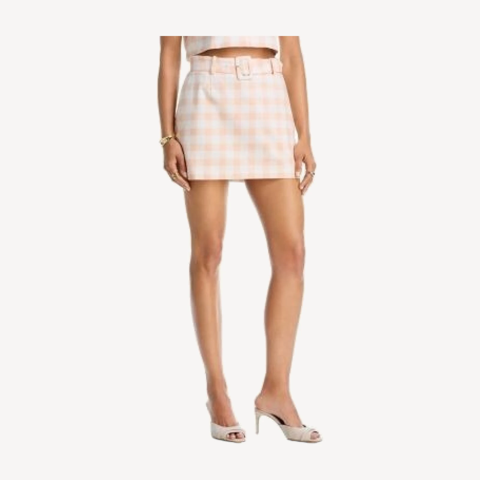 French Connection Aspen Gingham Belted Skirt