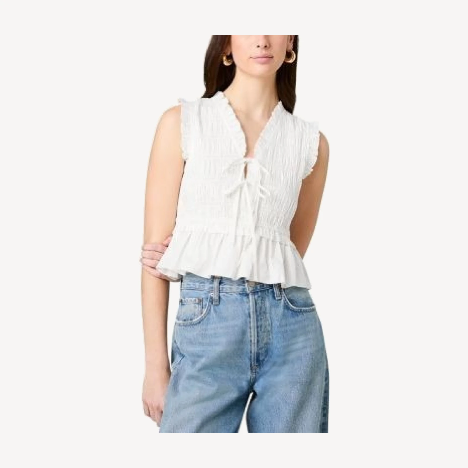 French Connection Rhodes Poplin Smocked Top
