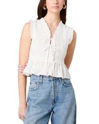 French Connection Rhodes Poplin Smocked Top