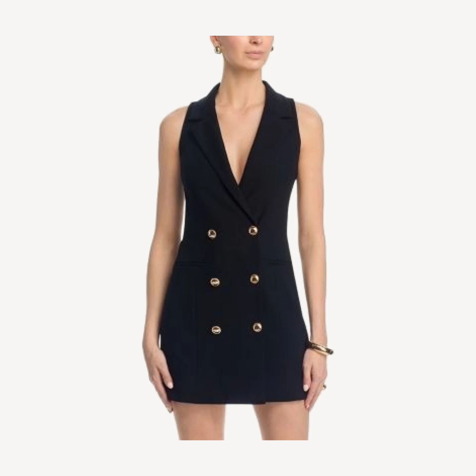 French Connection Whisper Double Breasted Halter Minidress