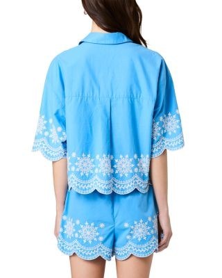 French Connection Alissa Cotton Embroidered Top
