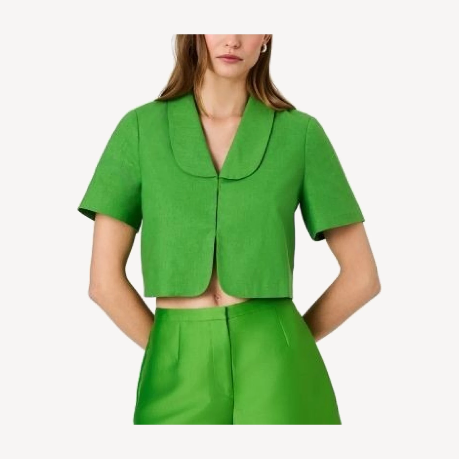 French Connection Theo Oversized Collar Short Sleeve Top