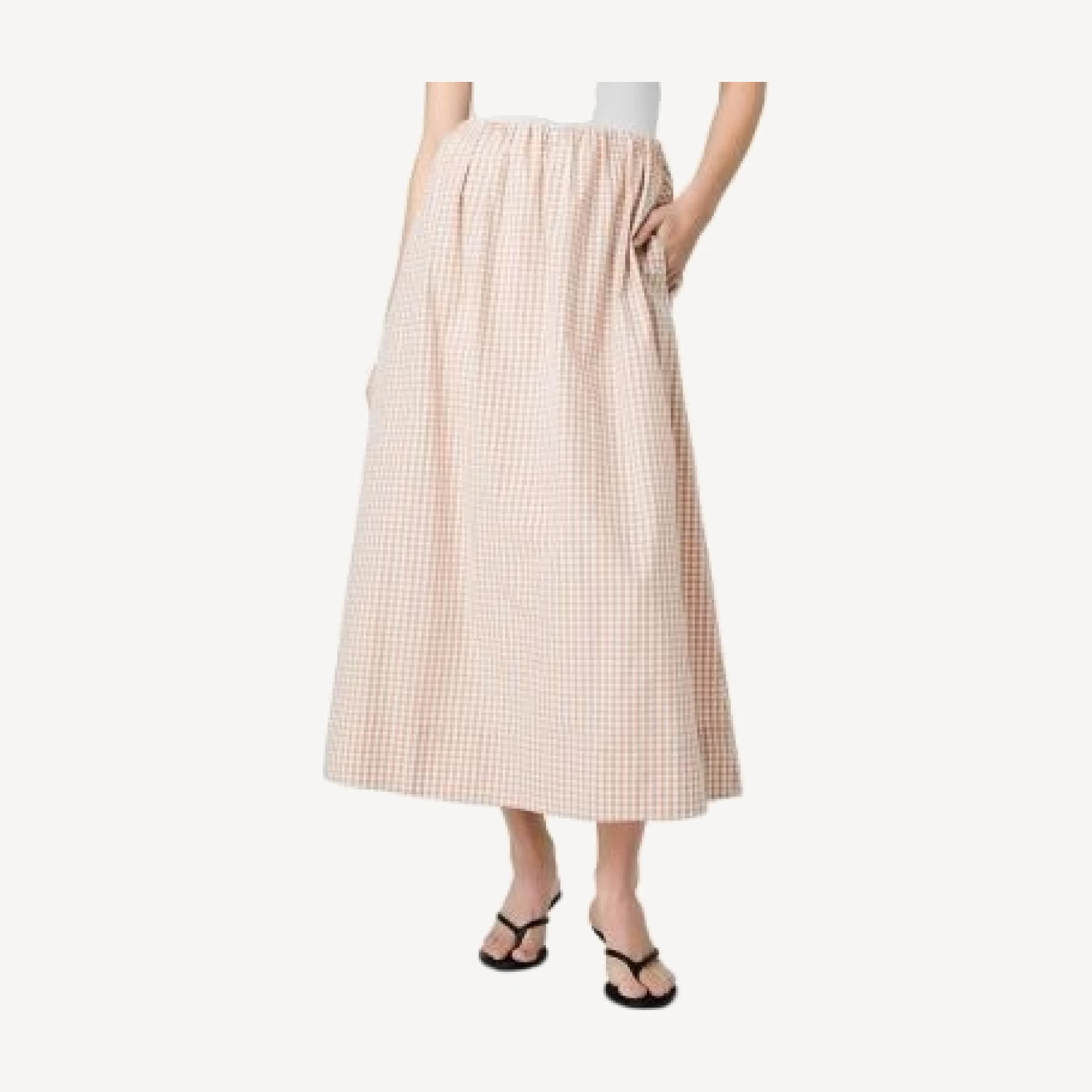 French Connection Rhodes Ruched Waist Midi Skirt