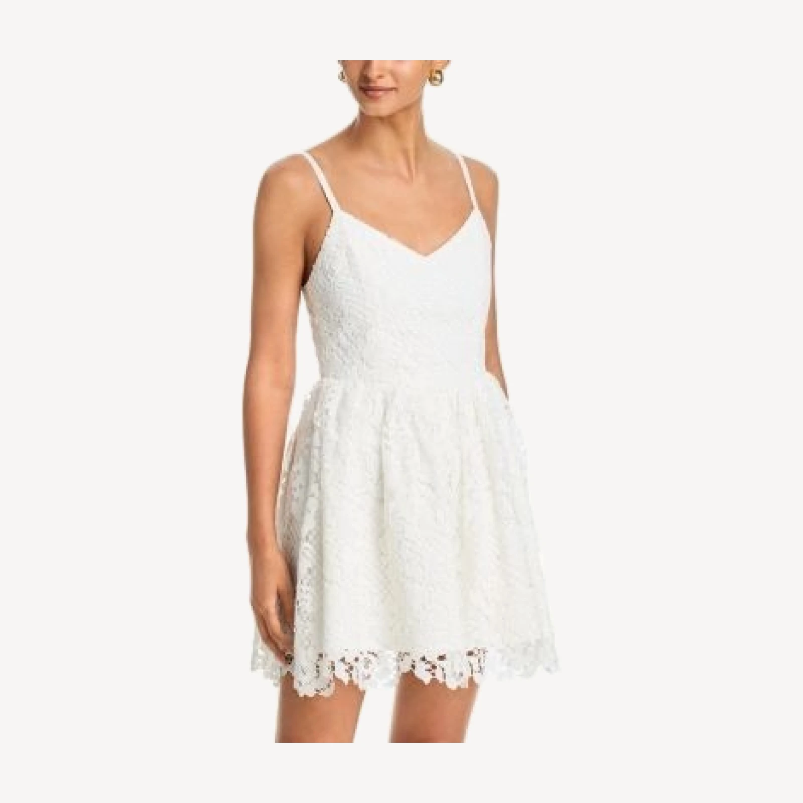 French Connection Structured Lace Ballerina Mini Dress