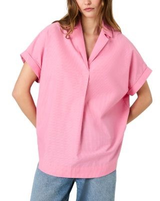 French Connection Poplin Collar Short Sleeve Pullover