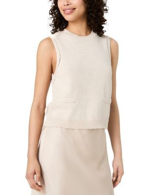 French Connection Mozart Sleeveless Pointelle Border Top